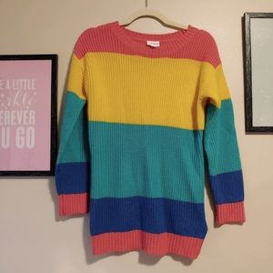 Lularoe Maria colorblock pullover sweater rainbow